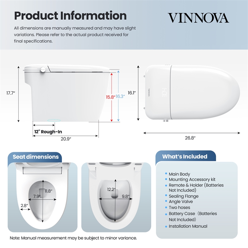 Madrid Smart Bidet Toilet with Auto Open & Close Lid/ Foot Sensor Operation