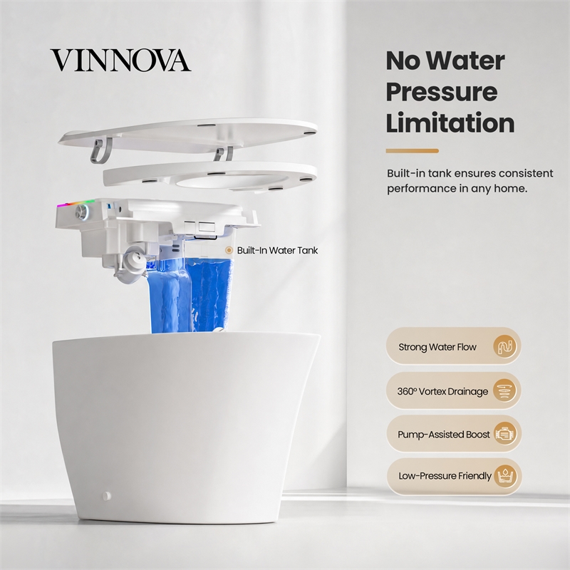 Zarautz Elongated Smart Bidet Toilet with Clean Foam Shield Splash Proof