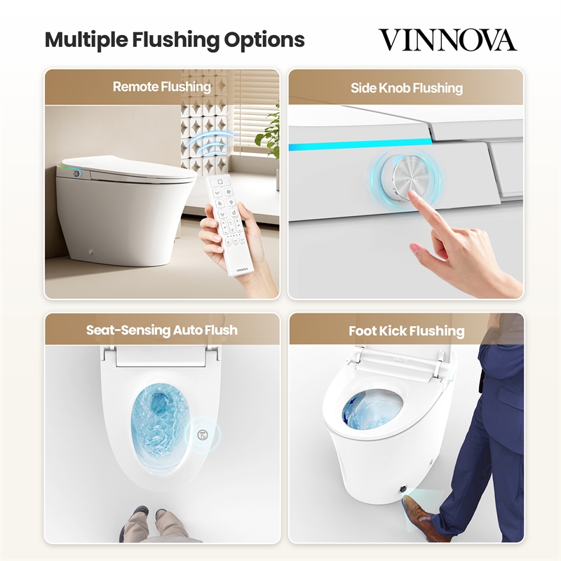 Zarautz Elongated Smart Bidet Toilet with Clean Foam Shield Splash Proof
