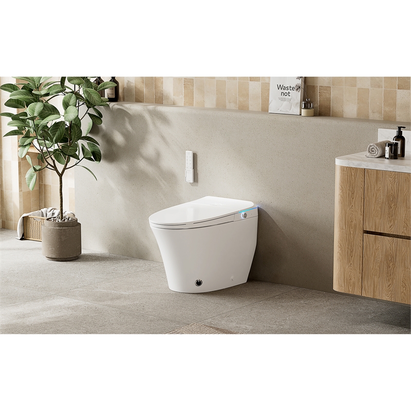Zarautz Elongated Smart Bidet Toilet with Clean Foam Shield Splash Proof