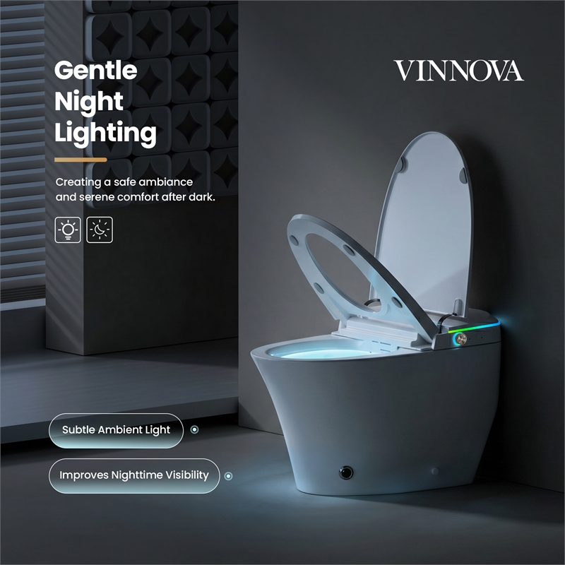 Zarautz Elongated Smart Bidet Toilet with Clean Foam Shield Splash Proof