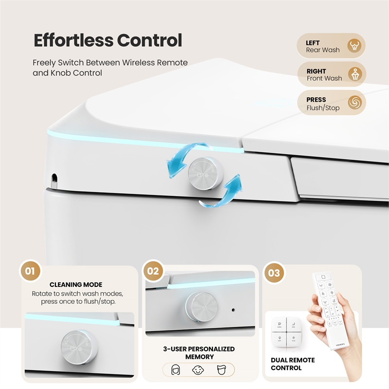 Zarautz Smart Bidet Toilet with Auto Open & Close/Men's flush recognition