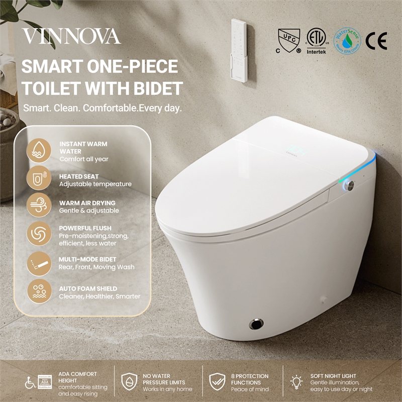 Zarautz Smart Bidet Toilet with Auto Open & Close/Men's flush recognition