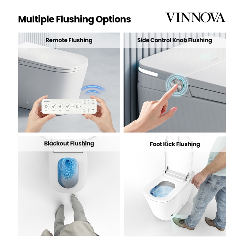 Yecla Smart Bidet Toilet with Heated Seat/ Dryer & Foot/Remote Flush