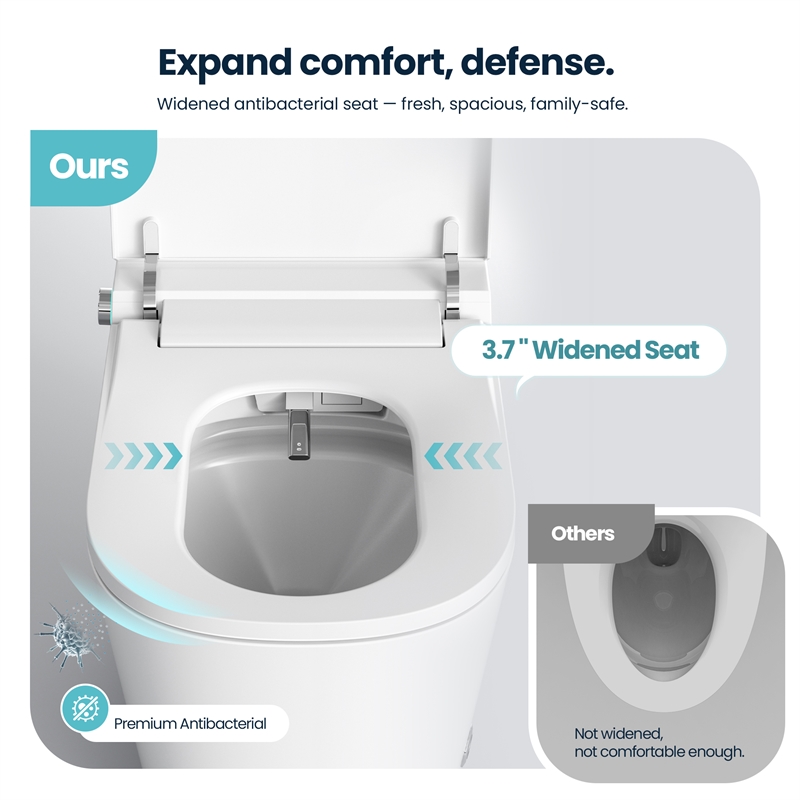 Yecla Smart Bidet Toilet with Heated Seat/ Dryer & Foot/Remote Flush