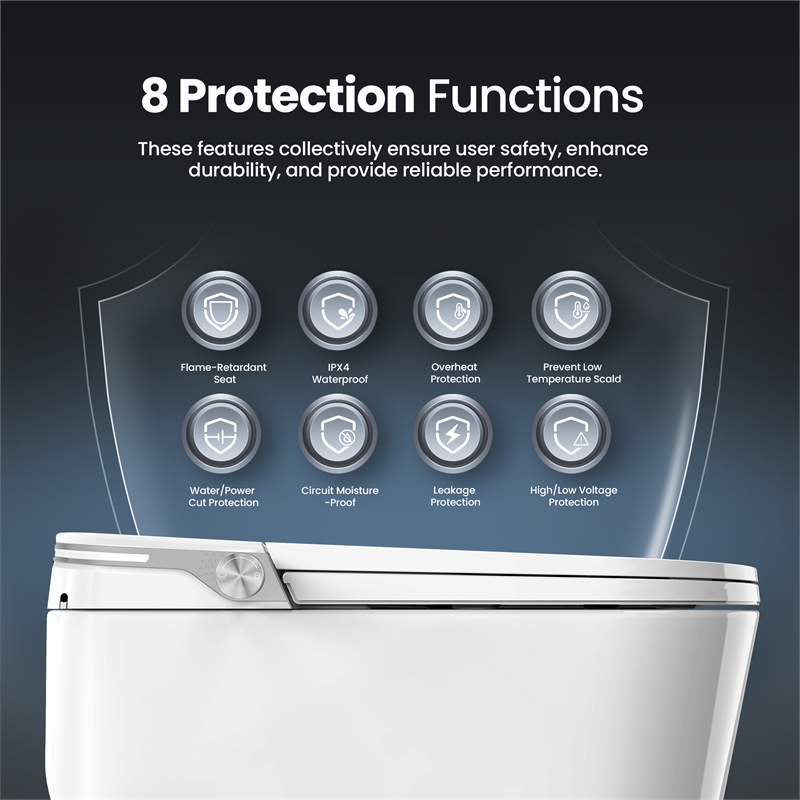 Yecla Smart Bidet Toilet with Auto Open&Close/Foot/Men's flush recognition