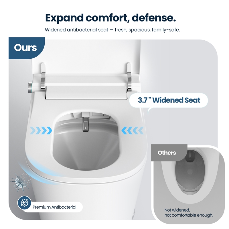 Yecla Smart Bidet Toilet with Auto Open&Close/Foot/Men's flush recognition