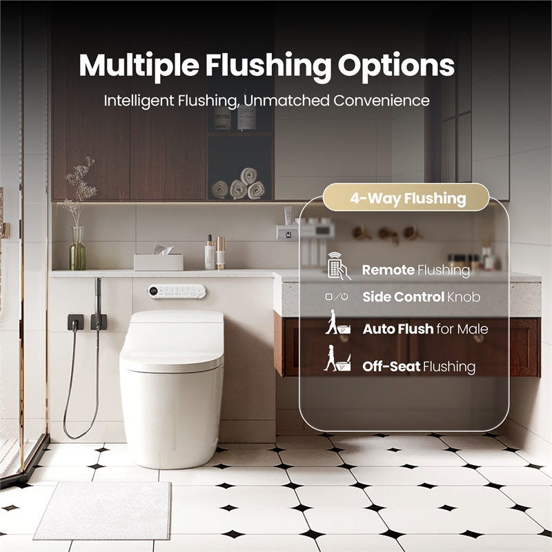 Vittuone Elongated Smart Bidet Toilet with Uv Sterilization/Aroma Diffuser