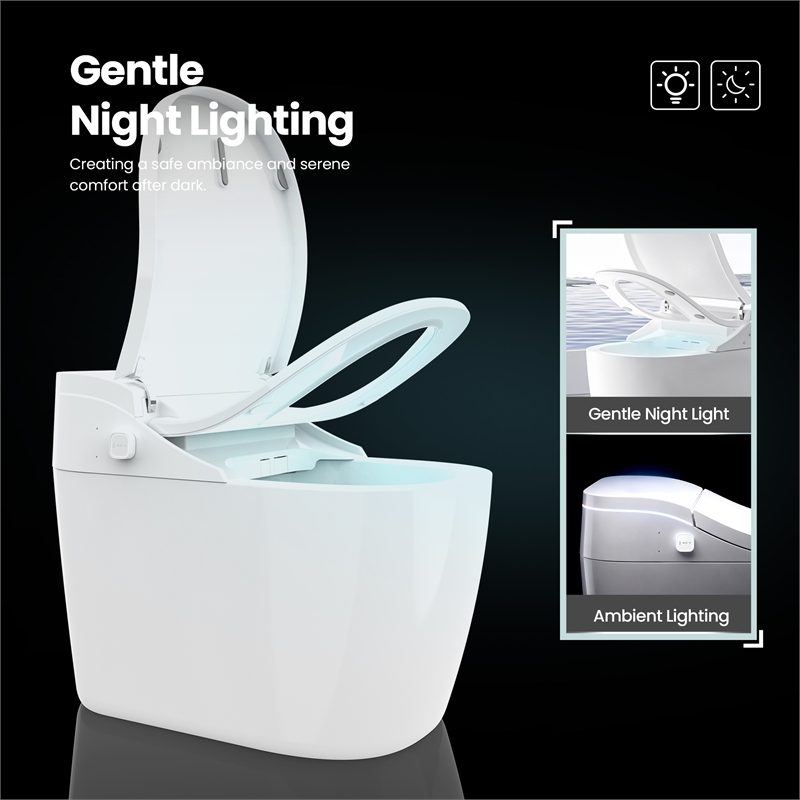 Vittuone Elongated Smart Bidet Toilet with Uv Sterilization/Aroma Diffuser