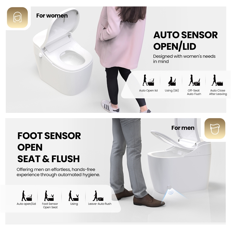 Vittuone Elongated Smart Bidet Toilet with Uv Sterilization/Aroma Diffuser