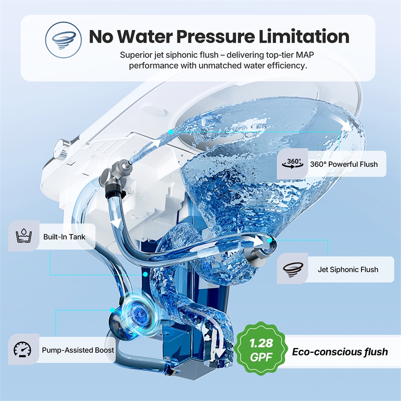 Madrid Smart Bidet Toilet with Auto Open & Close Lid/ Foot Sensor Operation