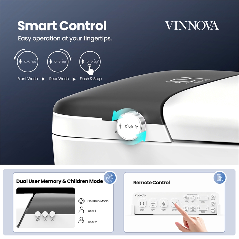 Madrid Smart Bidet Toilet with Auto Open & Close Lid/ Foot Sensor Operation