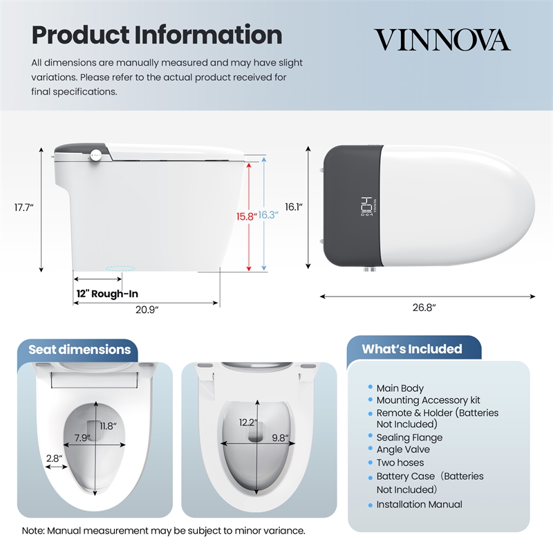 Madrid Smart Bidet Toilet with Auto Open & Close Lid/ Foot Sensor Operation