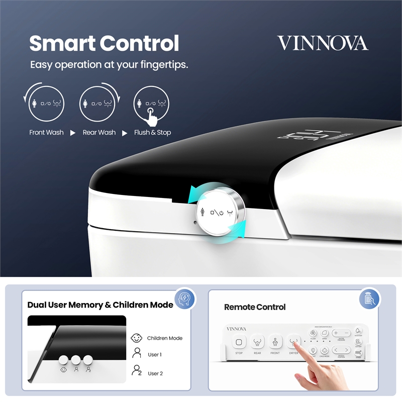 Madrid Smart Bidet Toilet with Auto Open & Close Lid/ Foot Sensor Operation