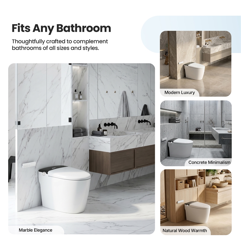 Madrid Smart Bidet Toilet with Auto Open & Close Lid/ Foot Sensor Operation