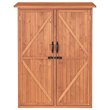 Leisure Season Multi Compartment Wood Storage Cabinet in Medium Brown