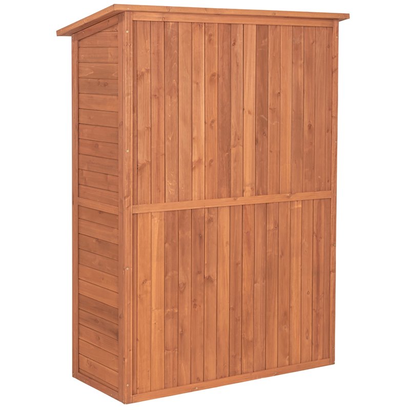 Leisure Season Multi Compartment Wood Storage Cabinet in Medium Brown