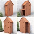 Leisure Season Multi Compartment Wood Shed with Drop Table in Medium Brown