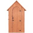 Leisure Season Multi Compartment Wood Shed with Drop Table in Medium Brown