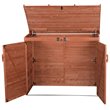 Leisure Season Large Horizontal Wood Refuse Storage Shed in Medium Brown