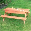 Leisure Season Wood Picnic Table With Storage Compartment in Medium Brown