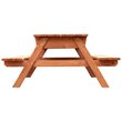 Leisure Season Wood Picnic Table With Storage Compartment in Medium Brown