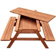 Leisure Season Wood Picnic Table With Storage Compartment in Medium Brown