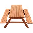 Leisure Season Wood Picnic Table With Storage Compartment in Medium Brown