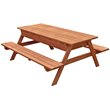 Leisure Season Wood Picnic Table With Storage Compartment in Medium Brown