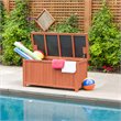 Leisure Season Weather Proofed Wood Deck Storage Box in Medium Brown