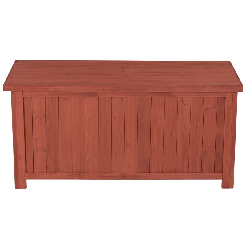 Leisure Season Weather Proofed Wood Deck Storage Box in Medium Brown