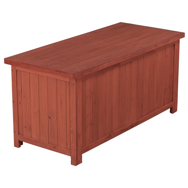 Leisure Season Weather Proofed Wood Deck Storage Box in Medium Brown