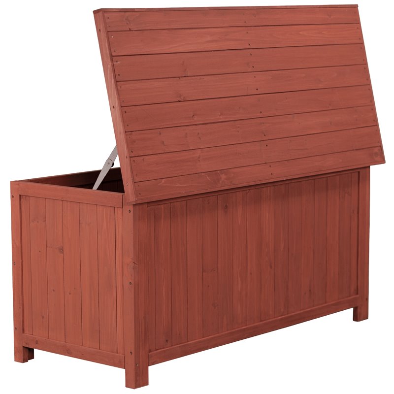 Leisure Season Weather Proofed Wood Deck Storage Box in Medium Brown