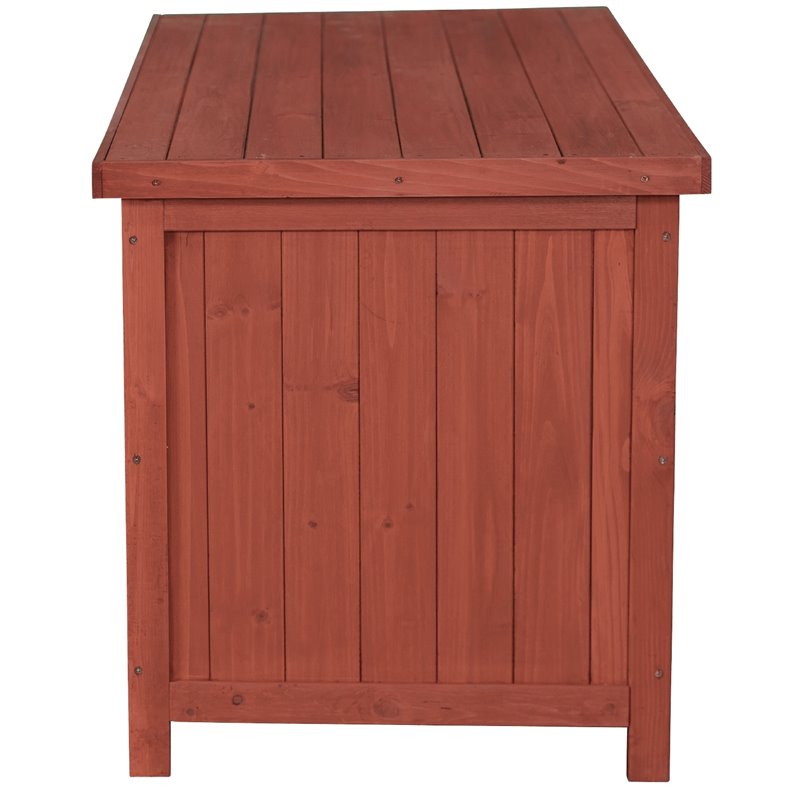 Leisure Season Weather Proofed Wood Deck Storage Box in Medium Brown
