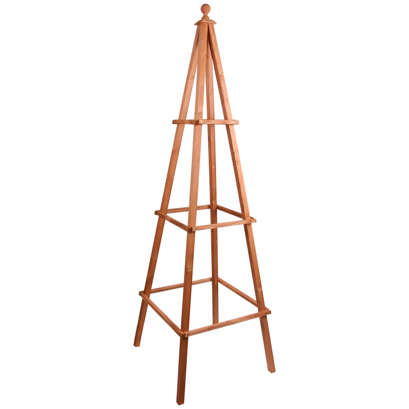 Leisure Season Medium Brown Cedar Large Obelisk Trellis