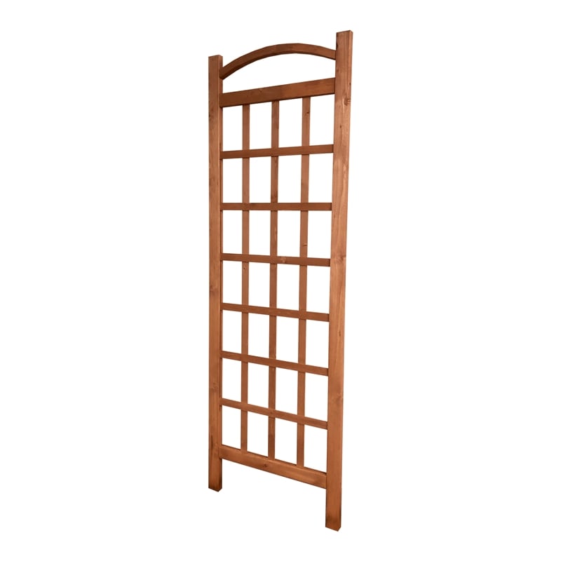 Leisure Season Medium Brown Cedar Arched Square Lattice Trellis