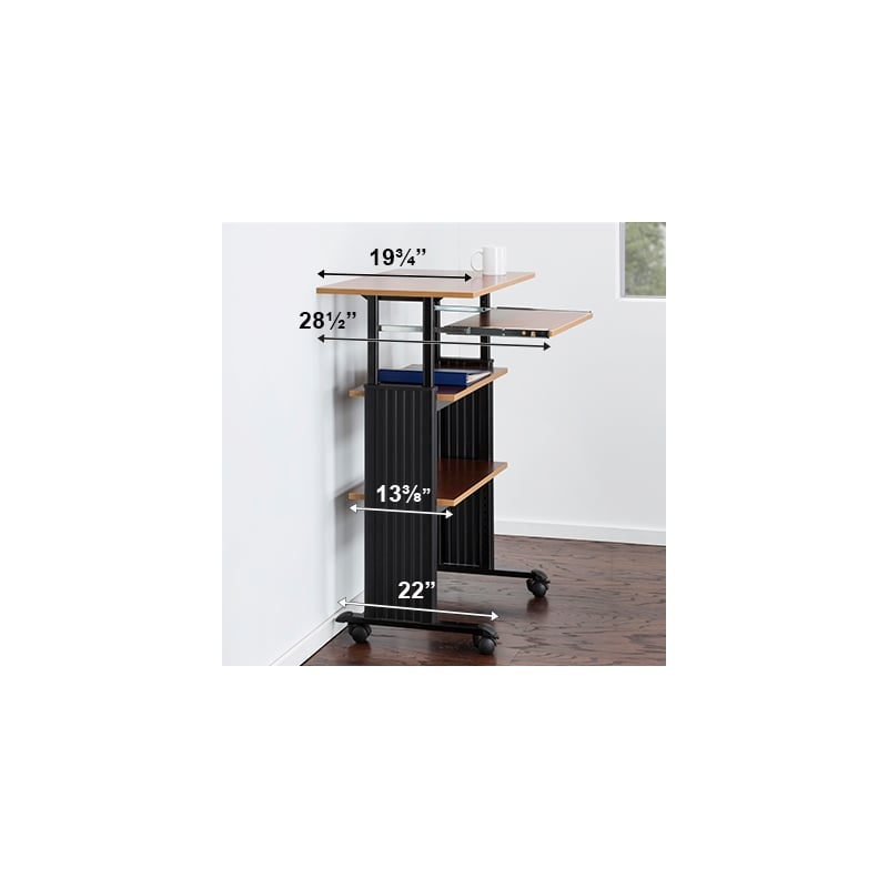 Safco MUV Stand-Up Adjustable Height Computer Workstation in Cherry