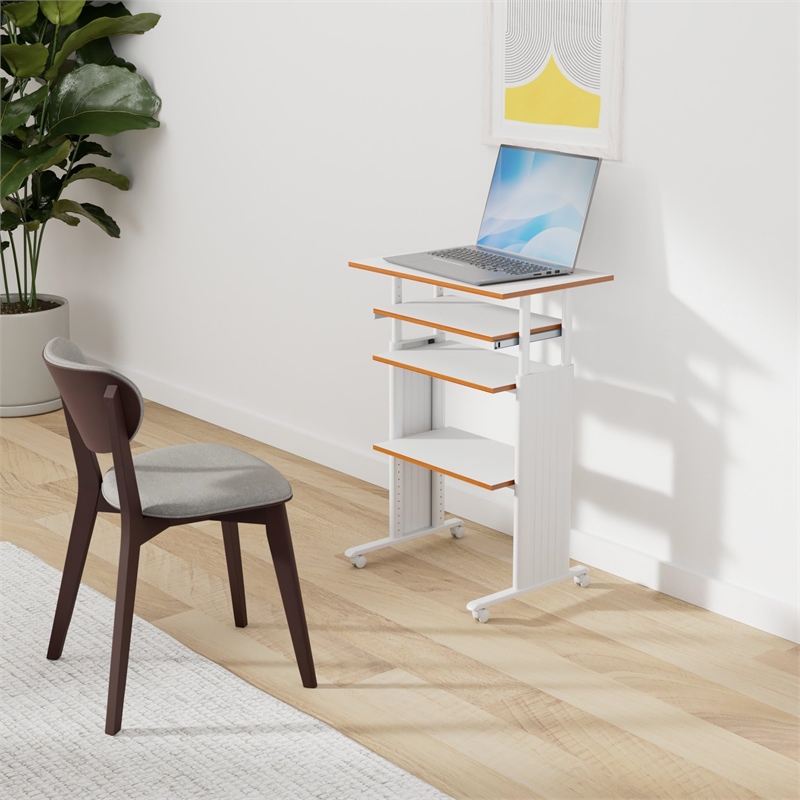 Safco MUV Standing Height Adjustable Wood/Metal Workstation in Gray