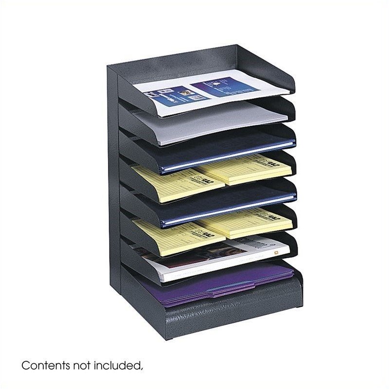 Safco Black Eight Tier Steel Desk Tray