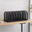Safco Onyx Steel Metal Mesh Desk Organizer with 8 Upright Sections in Black