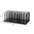 Safco Onyx Steel Metal Mesh Desk Organizer with 8 Upright Sections in Black