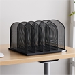 Safco Onyx Black Steel Metal Mesh Desk Organizer with 5 Upright Sections
