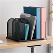 Safco Onyx Black Steel Metal Mesh Desk Organizer with 5 Upright Sections