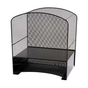 Safco Onyx Black Mesh Desk Organizer with 2 Horizontal Sorters