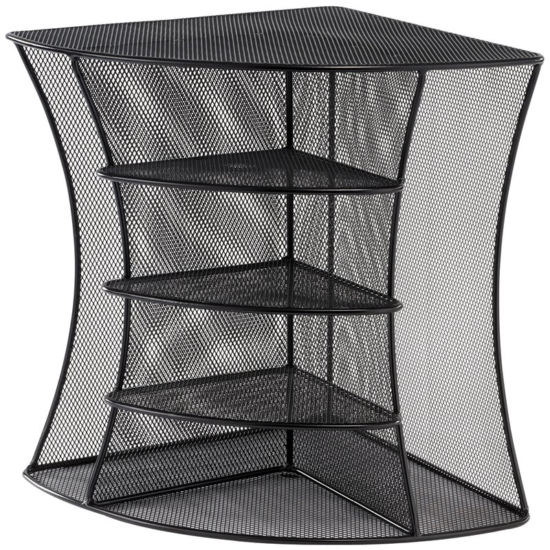 Safco Onyx Black Mesh Desk Corner Organizer Desktop Organizers