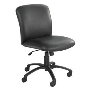 Safco Uber Big and Tall Mid Back Armless Task Office Chair in Black Vinyl