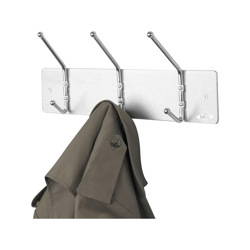 Safco 3 Hook Wall Coat Rack (Set of 12)