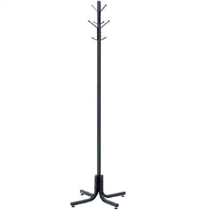 Safco Transitional Metal Office Standing Coat Rack in Black Finish