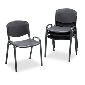 Safco Stacking Chair in Black (Set of 4)