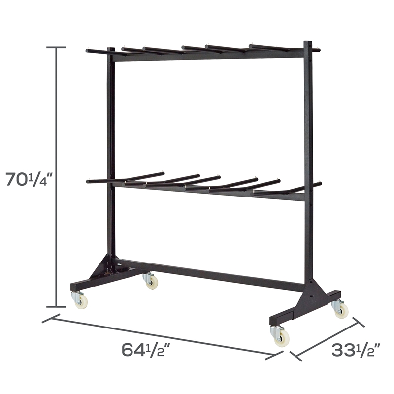 Safco Commercial Quality Steel Two-Tier Folding Chair Cart holds up to 84 Chairs